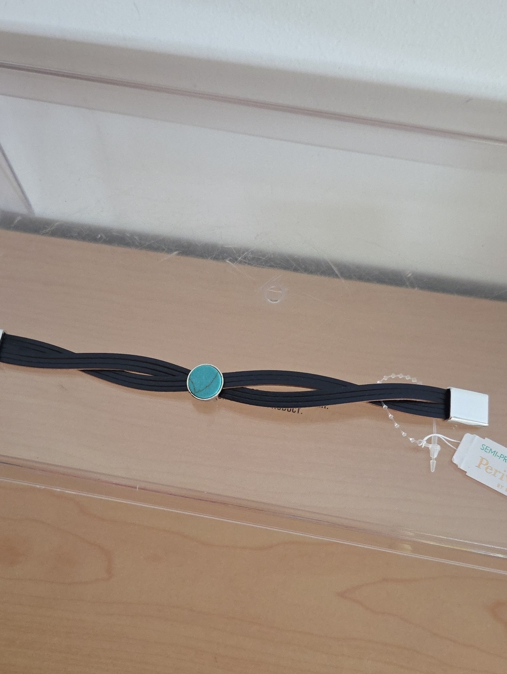 Periwinkle by Barlow Black NWT Multi-Strand Bracelet with Turquoise Accent